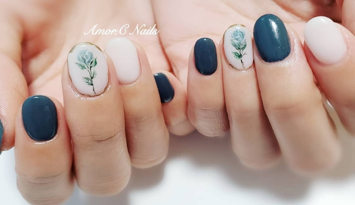 秋冬美甲_秋冬指甲_顯白秋冬美甲.